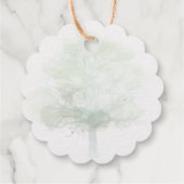 gouden bedankkaartje met nevelige groene eik bedankjes labels (Achterkant)