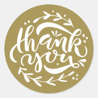 Gouden Bedankt Moderne Calligrafie Krans