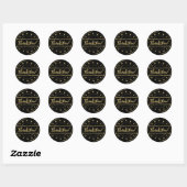Gouden Bedankt Sterren Badge, Ronde Sticker (Vel)