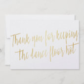 Gouden "Bedankt" voor trouwband, muzikant of DJ Bedankkaart (Voorkant)