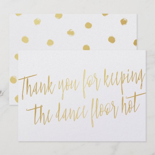 Gouden "Bedankt" voor trouwband, muzikant of DJ Bedankkaart (Voorkant / Achterkant)