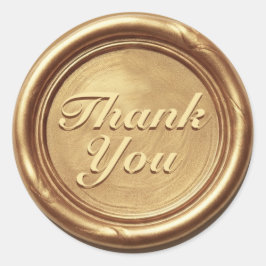 Gouden Bedankt Waszegelsticker – Elegant Vintage Ronde Sticker