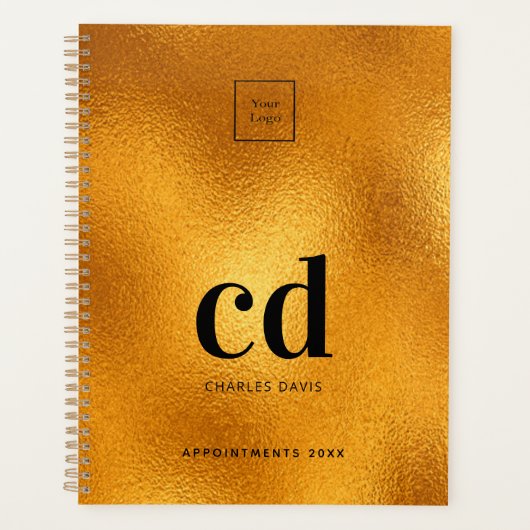 Gouden bedrijf logo business monogrammed planner (Voorkant)