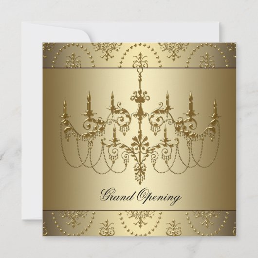 Gouden bedrijfs-grootopeningspartij kaart (Voorkant)