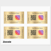 Gouden bedrijfs qr-code instagram rechthoekige sticker (Vel)
