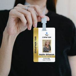 Gouden Bedrijfsbeveiliging QR-code Werknemer Foto  Badge