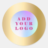 Gouden bedrijfslogo ronde sticker (Voorkant)