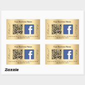 Gouden bedrijfsnaam qr code Facebook Rechthoekige Sticker (Vel)