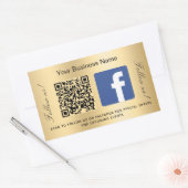 Gouden bedrijfsnaam qr code Facebook Rechthoekige Sticker (Envelop)