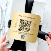 Gouden bedrijfsnaam qr code Facebook Vierkante Sticker
