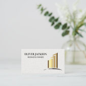 Gouden bedrijfspilaren | Modern Stijlvol Visitekaartje (Staand voorkant)