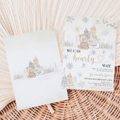 Gouden Beer Baby Shower Kaart