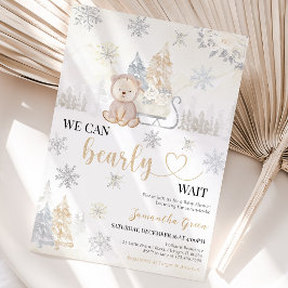 Gouden Beer Baby Shower Kaart