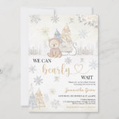 Gouden Beer Baby Shower Kaart (Voorkant)