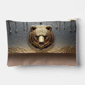 Gouden Beerreliëf Met Metaal Drip Effect 🐻 Etui (Achterkant)