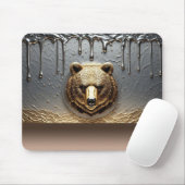 Gouden Beerreliëf Met Metaal Drip Effect 🐻 Muismat (Met muis)