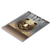 Gouden Beerreliëf Met Metaal Drip Effect 🐻 Notitieboek (Linkerzijde)