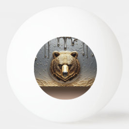 Gouden Beerreliëf Met Metaal Drip Effect 🐻 Pingpongbal