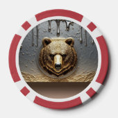 Gouden Beerreliëf Met Metaal Drip Effect 🐻 Poker Chips (Achterkant)