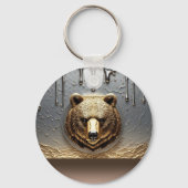 Gouden Beerreliëf Met Metaal Drip Effect 🐻 Sleutelhanger (Achterkant)