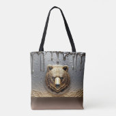 Gouden Beerreliëf Met Metaal Drip Effect 🐻 Tote Bag (Achterkant)