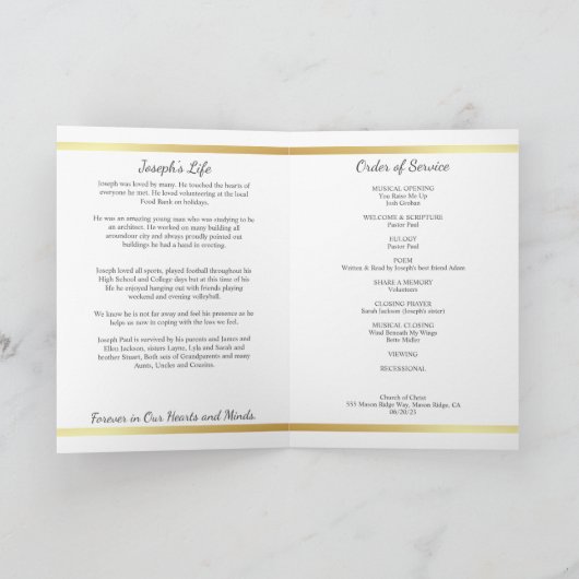 Gouden begrafenis overlijdensbericht gevouwen prog programma (Binnen)