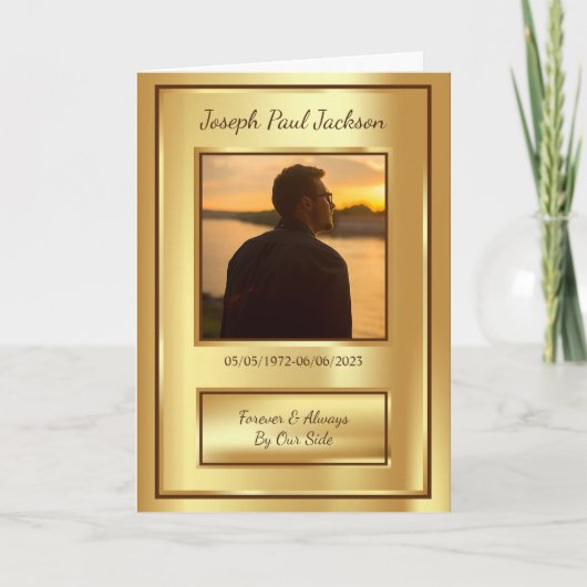 Gouden begrafenis overlijdensbericht gevouwen prog programma (Voorkant)