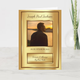 Gouden begrafenis overlijdensbericht gevouwen prog programma