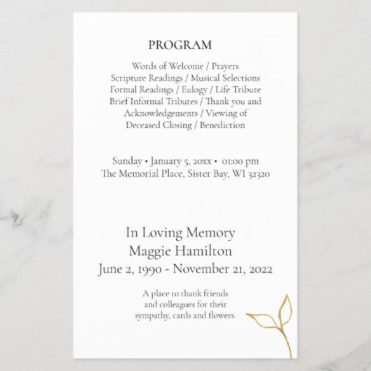 Gouden Begrafenis Viering van het LIFE-programma B Flyer (Achterkant)