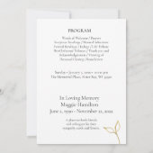 Gouden Begrafenis Viering van Life Programma (Achterkant)