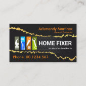 Gouden behang over gaas remodeling visitekaartje (Voorkant)