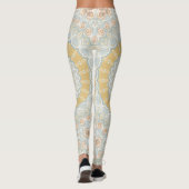 Gouden beige en blauwe mandala patroon ontwerp leggings (Achterkant)