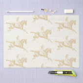  gouden beige meisje paardrijden tissuepapier (Craft)