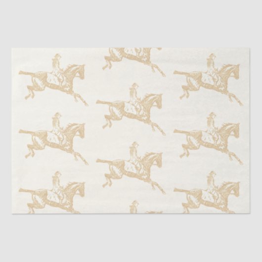  gouden beige meisje paardrijden tissuepapier (Voorkant)