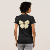 Gouden beige vlinder dames T-shirt (Achterkant volledig)
