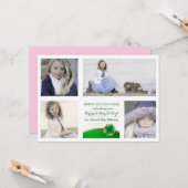 Gouden beklede Shamrock-fotokaart Kaart (Voorkant / Achterkant in situ)