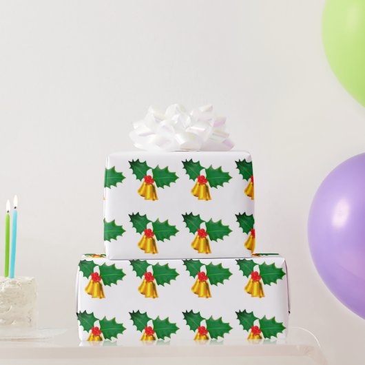 Gouden Bel en Hulst Inpakpapier (Feestgeschenken)