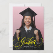 Gouden belettering Afstuderen Foto Afstuderen Aankondiging (Voorkant)