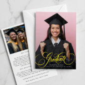 Gouden belettering Afstuderen Foto Afstuderen Aankondiging