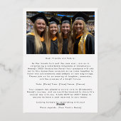 Gouden belettering Afstuderen Foto Afstuderen PART Folie Uitnodiging (Achterkant)