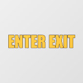 Gouden belettering Enter Exit Shop Zakelijke deur Raamsticker (Vel)