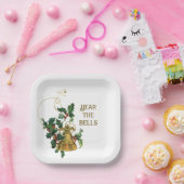 Gouden Bell en Holly Kerstmisdocument Bord (Feest)