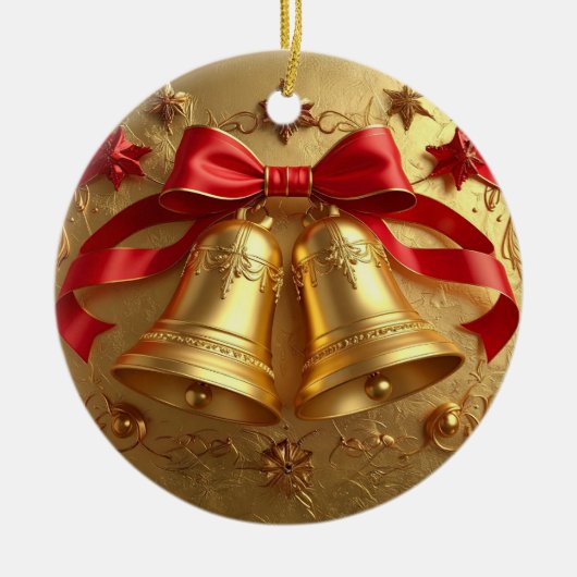 Gouden Bellen Vakantie Ornament (Voorkant)