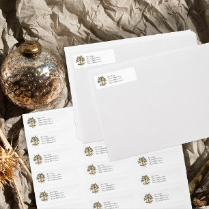 Gouden Belletjes Hulst en Gouden Boog Retouradres Etiket
