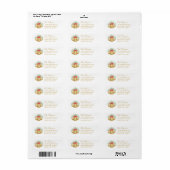 Gouden belletjes rode strik waterverf Kerst reacti Etiket (Full Sheet)