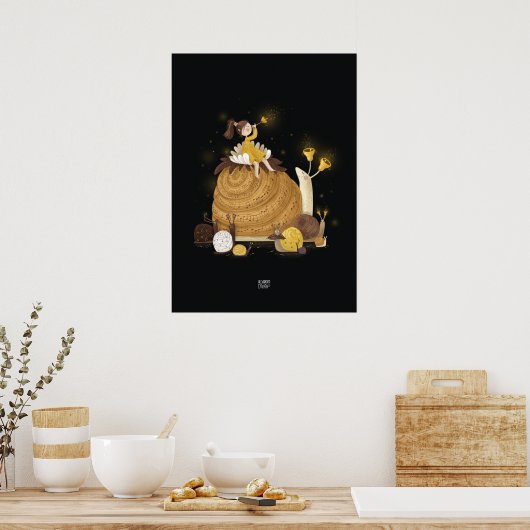 GOUDEN BELLS van Alexandra Dikaia Poster (Keuken)