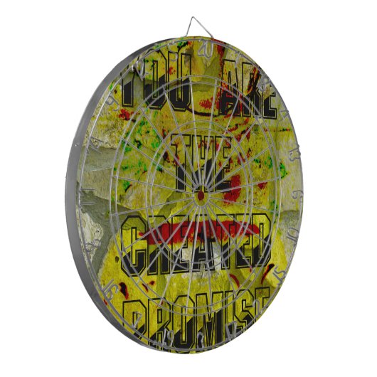 Gouden belofte: het gouden script van het lot dartbord (Voorkant Links)