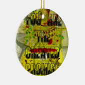 Gouden belofte: het gouden script van het lot keramisch ornament (Rechts)