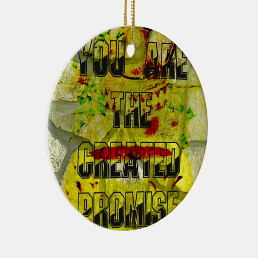 Gouden belofte: het gouden script van het lot keramisch ornament (Rechts)