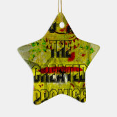 Gouden belofte: het gouden script van het lot keramisch ornament (Rechts)